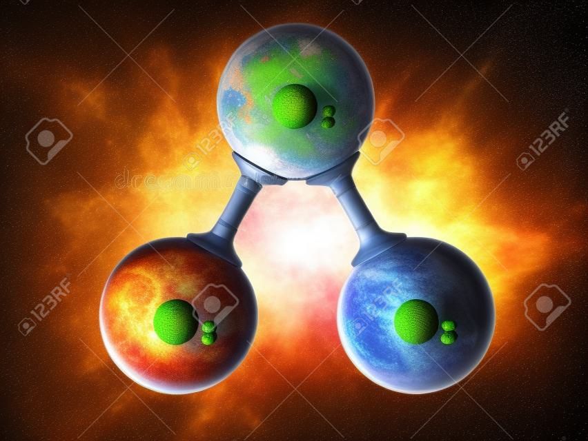 3D-Darstellung des Modells o Ozonmolekül