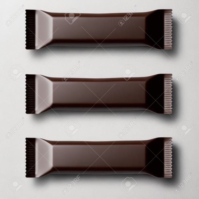 Blank Schokolade oder Protein Bar Verpackung-Vorlage auf weißem Hintergrund.