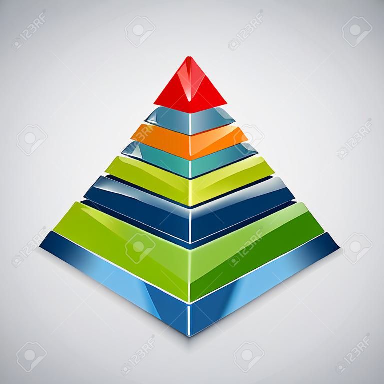 Piramida z segmentów kolorów element projektu
