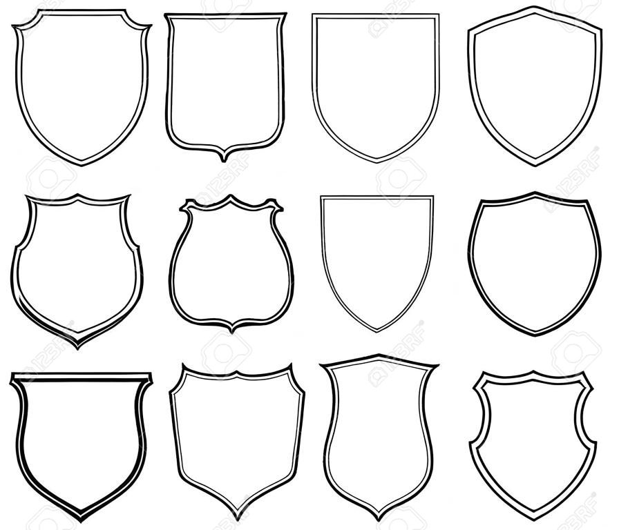Collection of heraldic shield shapes