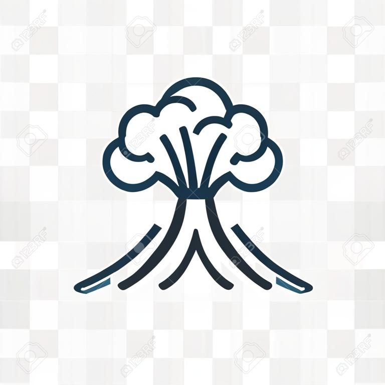 Saydam arka plan üzerinde yanardağ logo kavramı izole volkan vektör simgesi