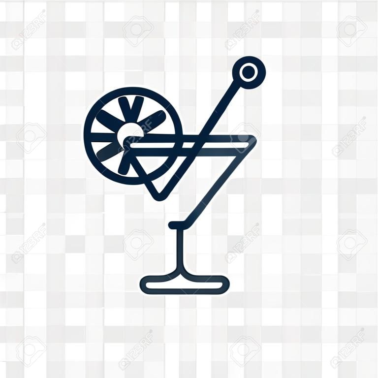 Cocktail vector icon isolated on transparent background, Cocktail logo concept