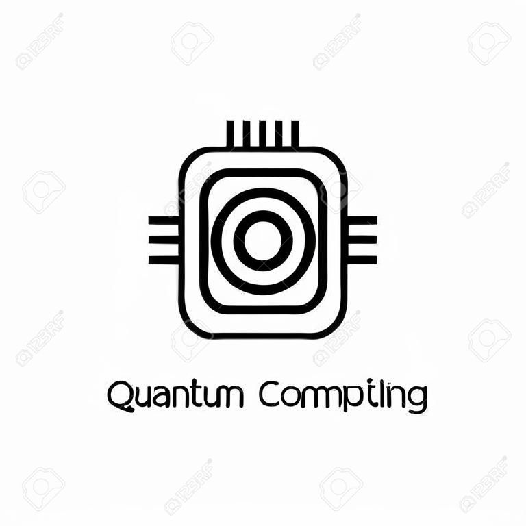 quantum computing pictogram. Trendy moderne platte lineaire vector kwantum computing pictogram op witte achtergrond van dunne lijn Artificial Intelligence, Future Technology collectie, schets vector illustratie