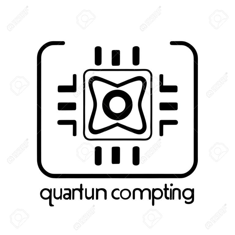 quantum computing icon. Trendy modern flat linear vector quantum computing icon on white background from thin line Artificial Intelligence, Future Technology collection, outline vector illustration