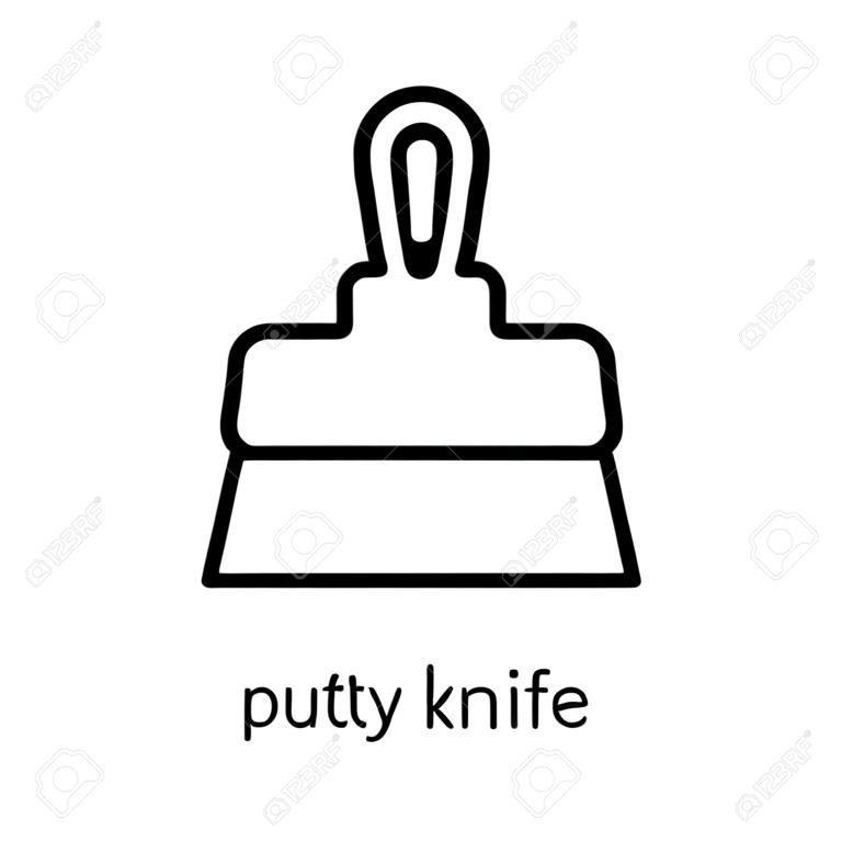 Na moda moderno plana linear vector Putty faca ícone no fundo branco da linha fina coleção de construção, editável esboço curso ilustração vetorial