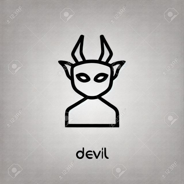 Devil icon. Trendy modern flat linear vector Devil icon on white background from thin line Fairy Tale collection, editable outline stroke vector illustration