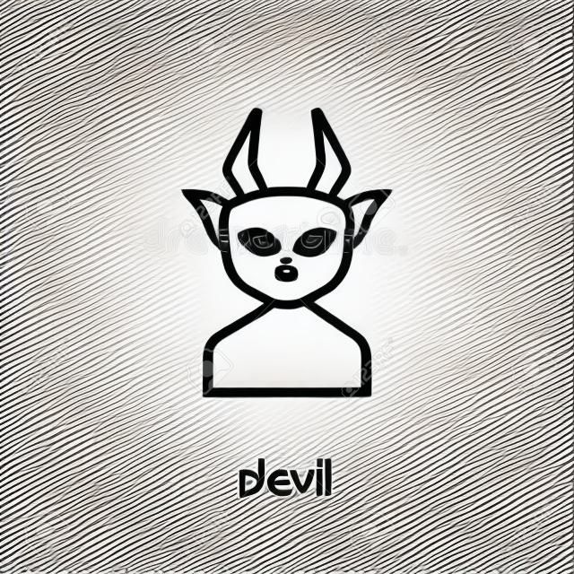 Devil icon. Trendy modern flat linear vector Devil icon on white background from thin line Fairy Tale collection, editable outline stroke vector illustration