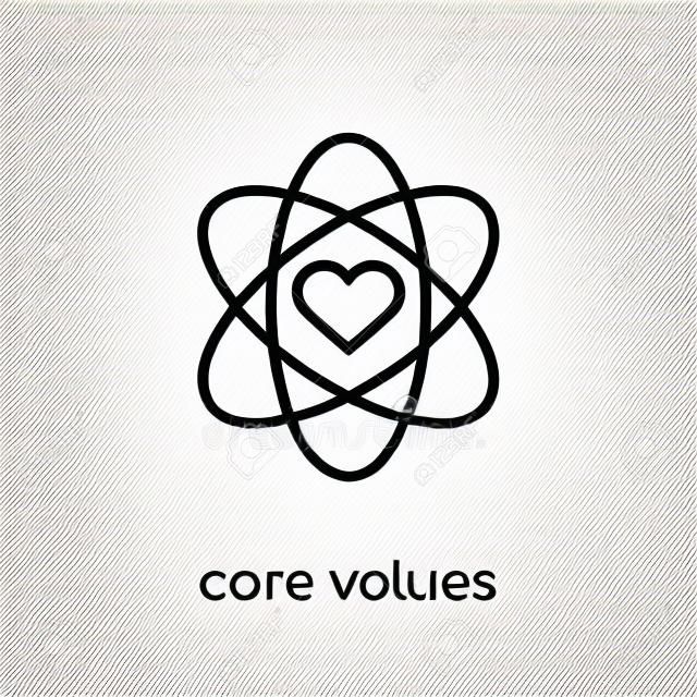 core values icon. Trendy modern flat linear vector core values icon on white background from thin line general collection, editable outline stroke vector illustration