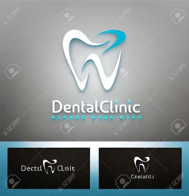 Design de logotipo dental. Logotipo do dentista. Logotipo do vetor da empresa criativa da clínica dental.