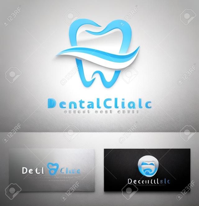 Dental Logo Design. Dentysta Logo. Dental Clinic kreatywny firmy Vector Logo.