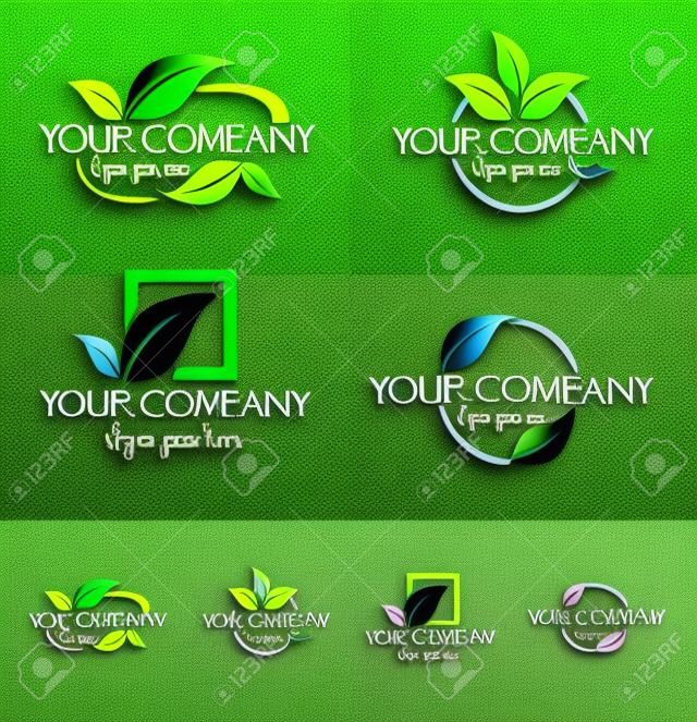 Leaf Logo Design. Creative leafs leaf icon logo with green colors.