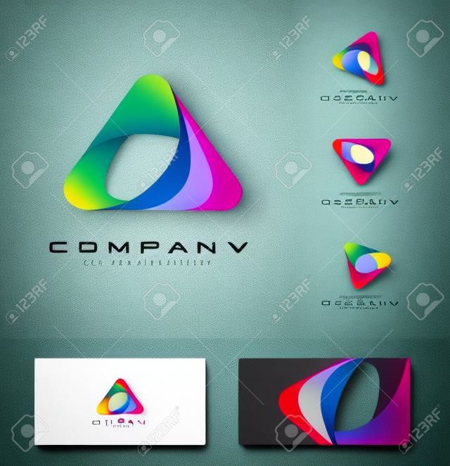 Driehoek Logo Design. Creatieve abstracte driehoek pictogram logo en visitekaartje template.