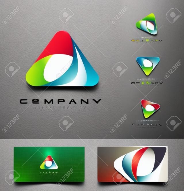 Dreieck-Logo-Entwurf. Kreative abstrakten Dreieck Symbol-Logo und Visitenkarte Vorlage.
