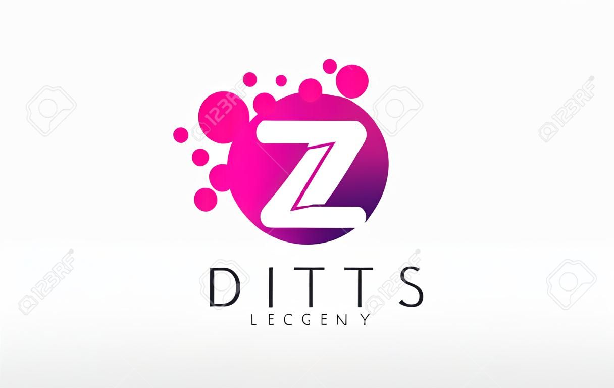 Dots Letter Z Logo.Z Letter Design Vector with Dots.