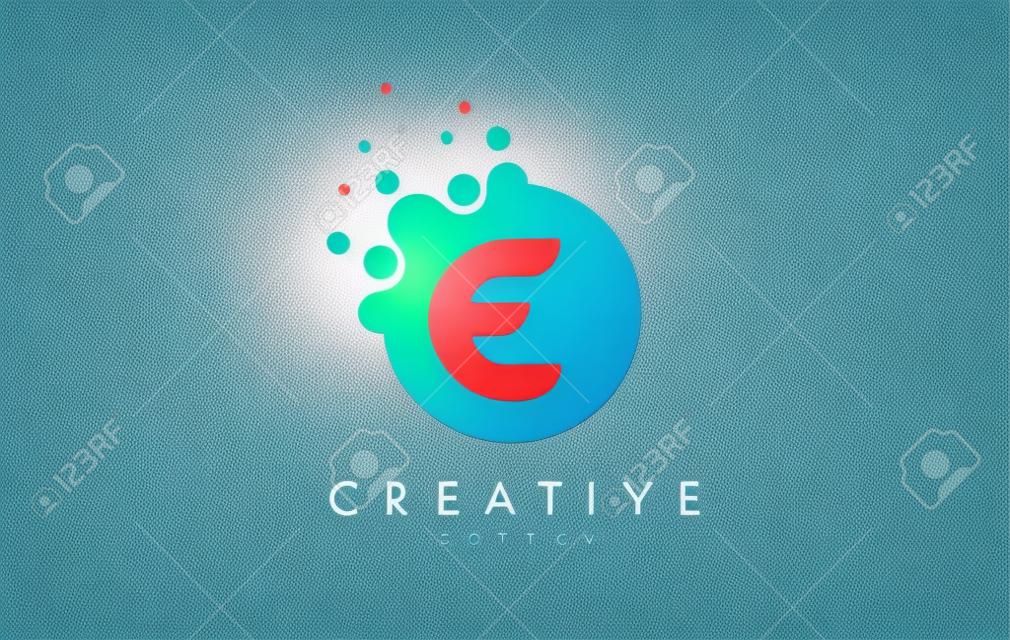 Dots Letter E Logo. E Letter Design Vector with Dots.