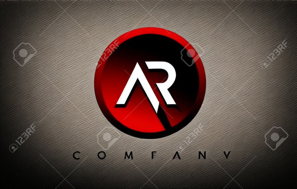 AR Logo.  Letter Design Vector with Red and Black Colors.