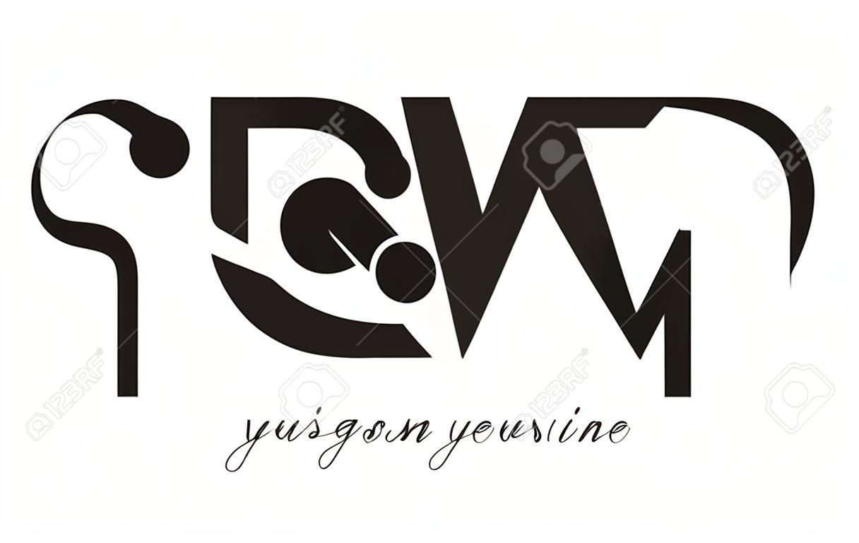 SM Letter Logo Design mit kreativen modernen trendigen Typografie und schwarzen Farben.
