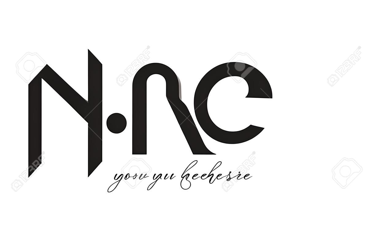 MC 文字ロゴ デザイン創造的なモダンなトレンディーなタイポグラフィと黒い色。