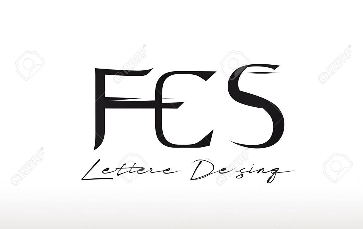 FS Letters Design de logotipo Slim. Ilustração de conceito de letra preta simples e criativa.