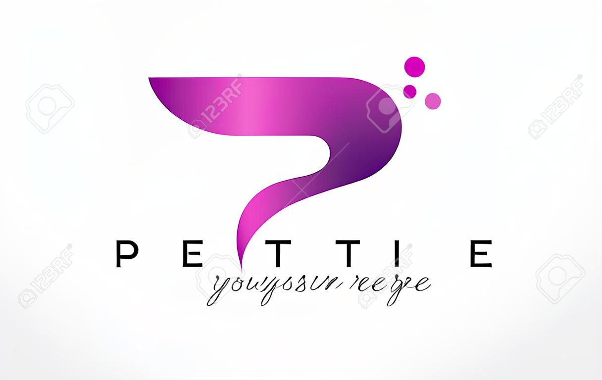 Szablon projektu Logo litera P z fioletowymi kolorami i kropkami