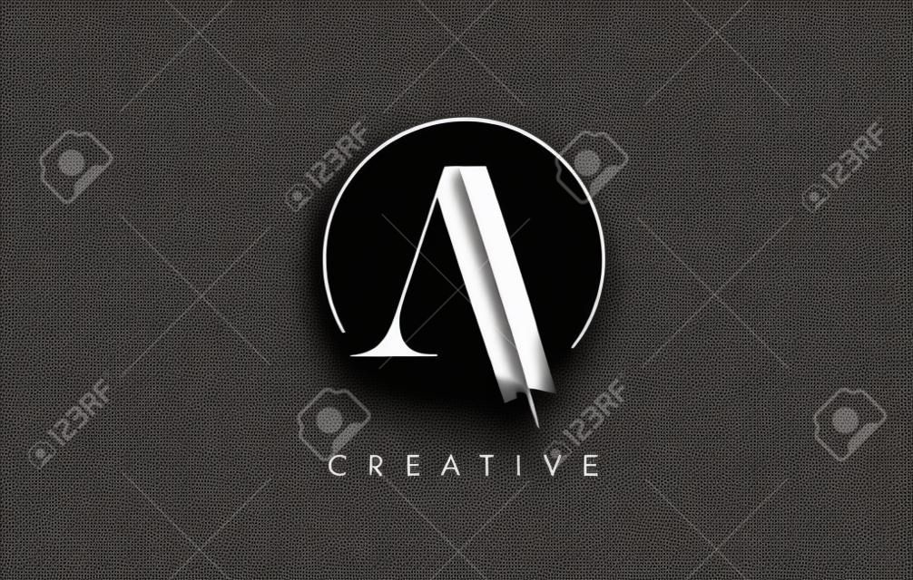 Design de logotipo de letra de traço de pincel. cone de Letters de logotipo de tinta preta com design de vetor de círculo elegante.