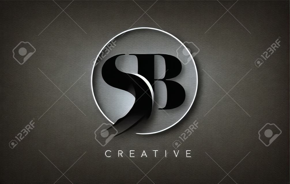 SB Brush Stroke Letter Logo Design. Black Paint Logo Leters Icon with Elegant Circle Vector Design.