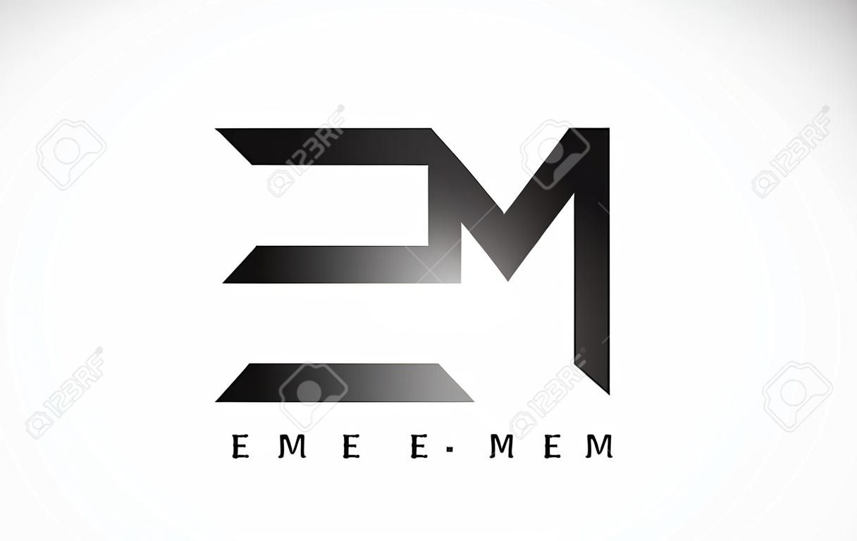 검은 색 EM EM 편지 로고 디자인. 창의적인 현대 편지 벡터 아이콘 로고 일러스트입니다.