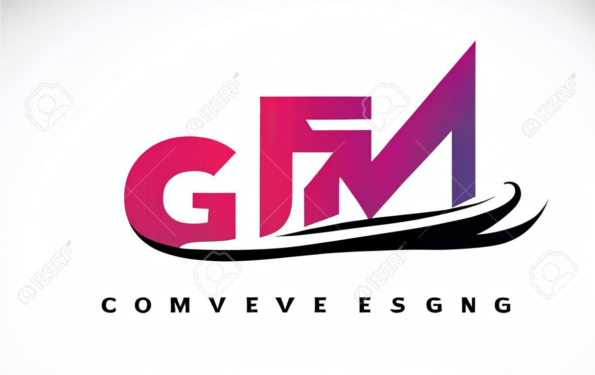 Projektowanie Logo GM GM Letter w kolorach czarnym. Kreatywne nowoczesne litery wektor ikona ilustracja Logo.