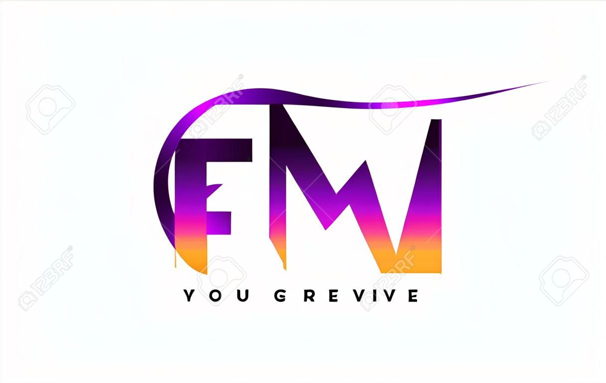 EM EM Grunge Lettre Logo avec Design de couleurs vives pourpres. Illustration de logo vectoriel créatif grunge vintage lettres.
