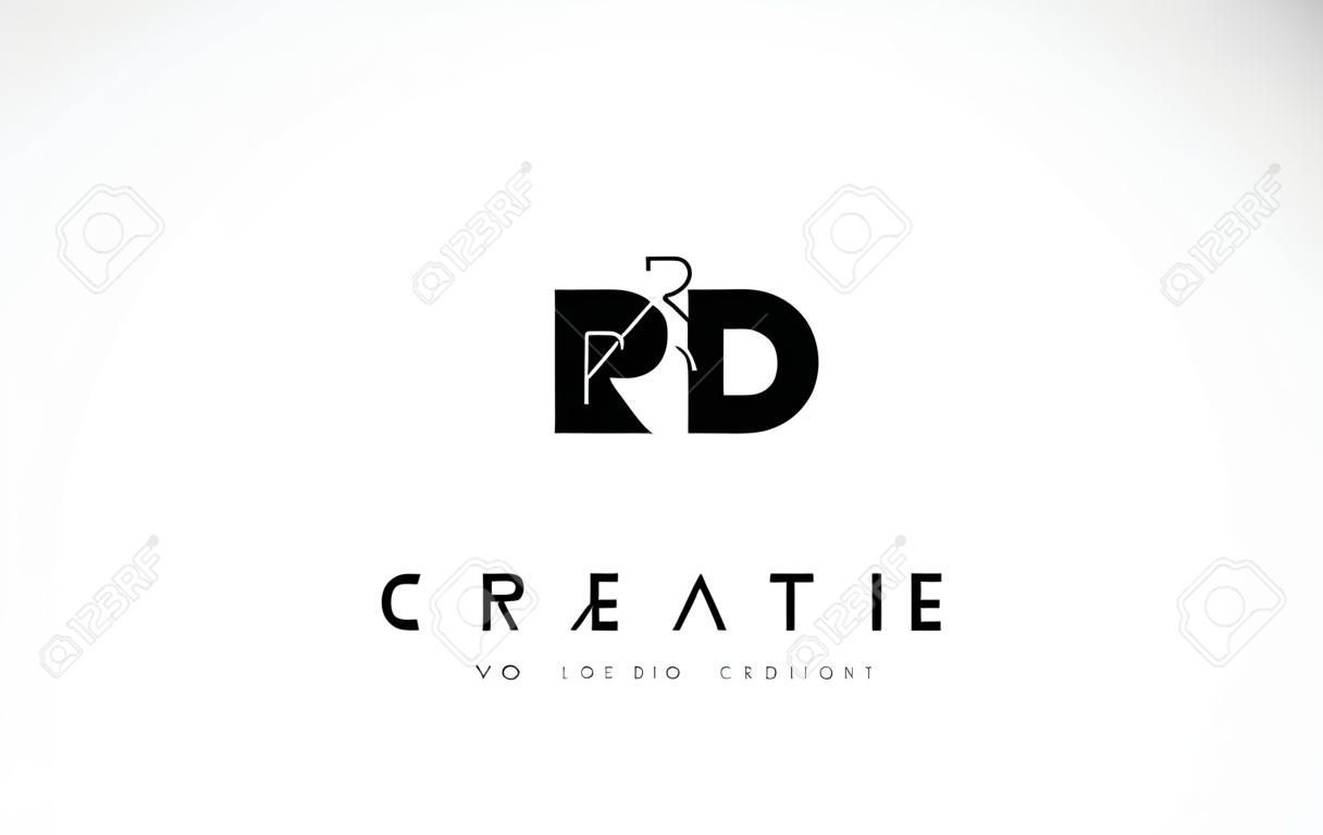 RD R D Logo Design met zwart en wit Creative Icon Tekst Letter Vector.