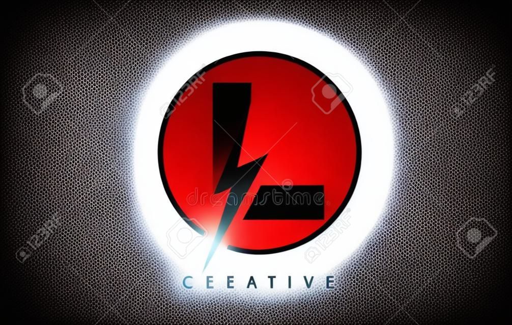 Création de Logo de lettre L avec éclairage Thunder Bolt. Illustration vectorielle de boulon électrique lettre Logo.