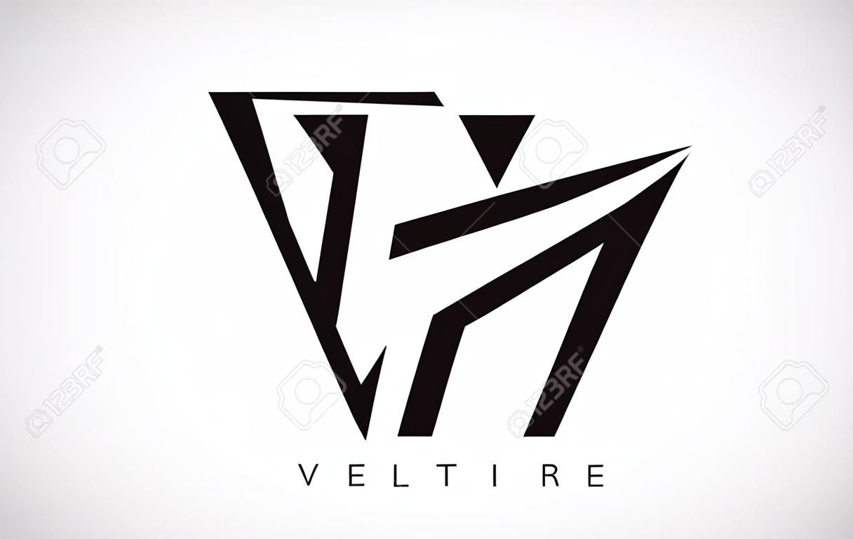 Logo de la lettre V. Création d'icône de logo lettre V créatif avec illustration vectorielle de ligne monogramme. Logo de la lettre V