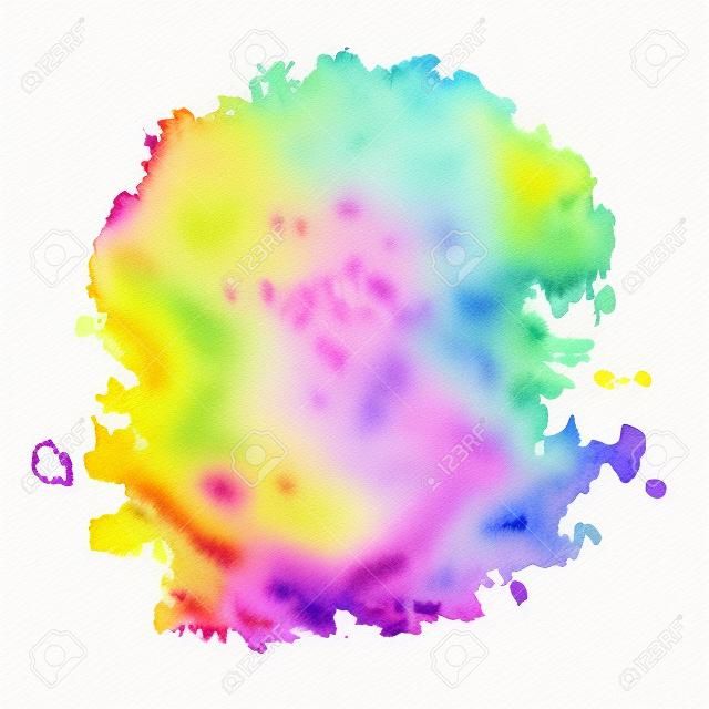 五顏六色的水彩染色與水彩畫顏料斑點
