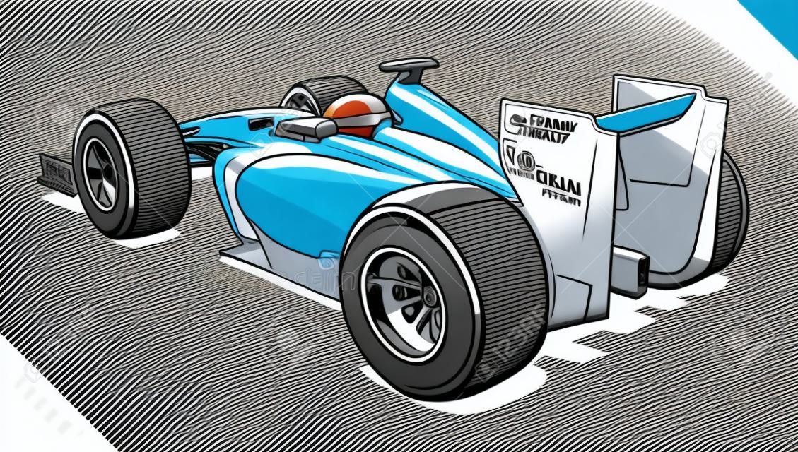 Ilustração Engraçada Do Carro Da Corrida Da Fórmula Dos Desenhos
