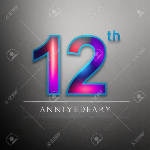 12 jaar jubileum viering logotype. 12e verjaardag logo