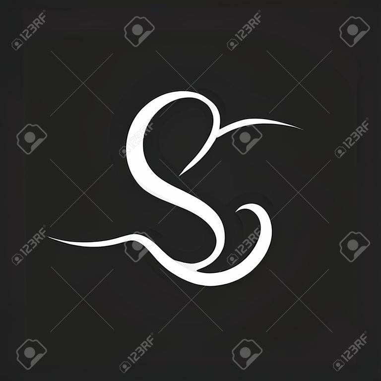 Litera S makieta logo, napis tatuaż projekt templete lub wizytówki