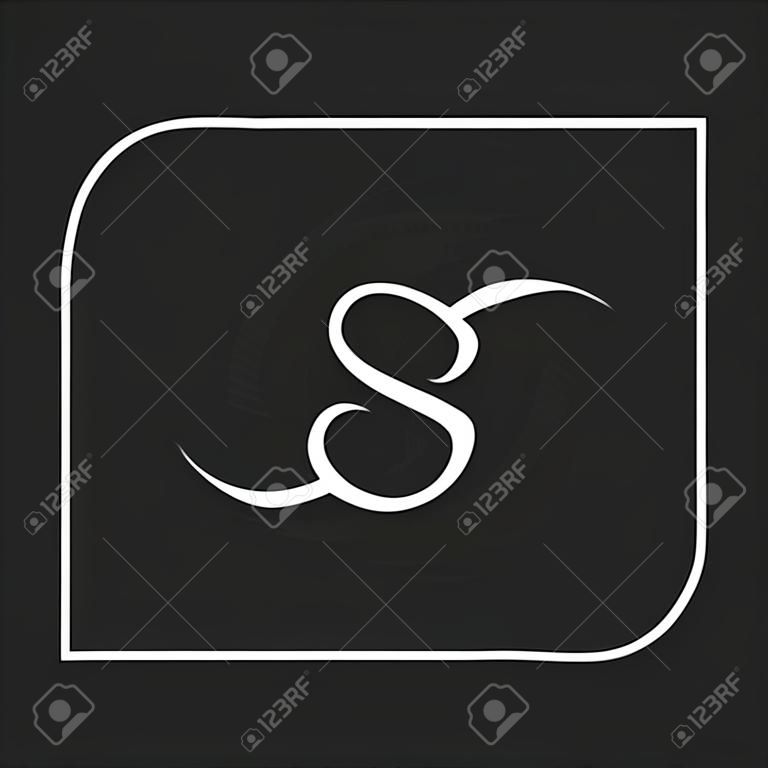 Buchstabe S Mockup-Logo, templete Design Schriftzug Tattoo oder Visitenkarte