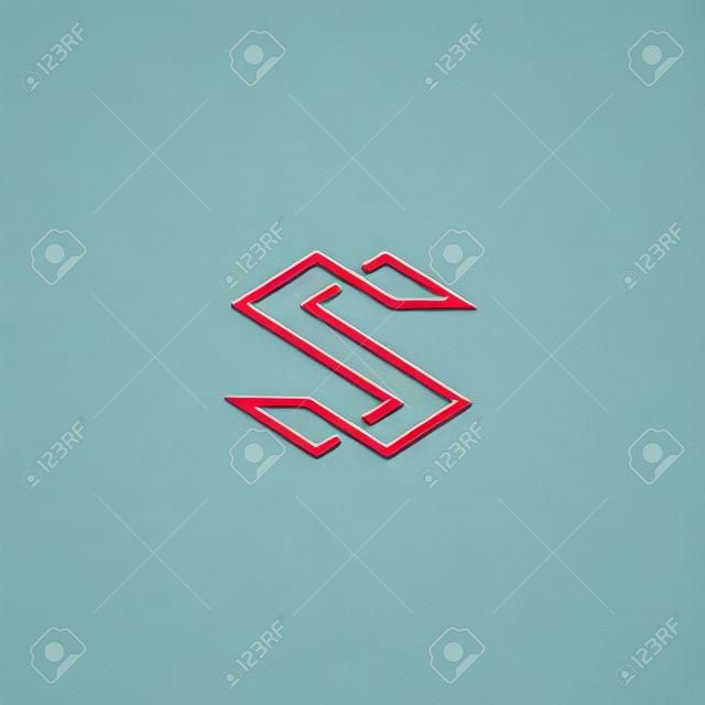 Litera S logo monogram, nowoczesny makieta symbol wizytówki, nakładanie stylu