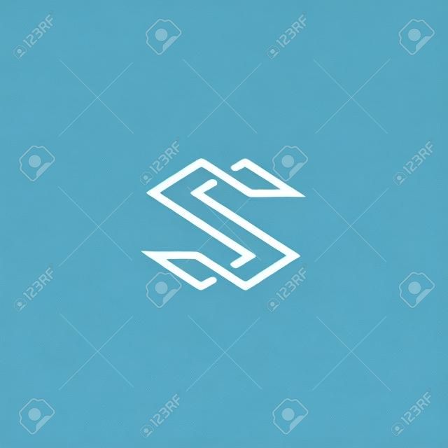 Lettre S logo monogramme, symbole maquette moderne pour carte de visite, le style de chevauchement