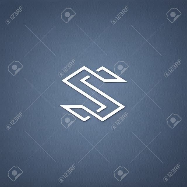 Letter S logo monogram, modern symbol mockup for business card, overlapping style