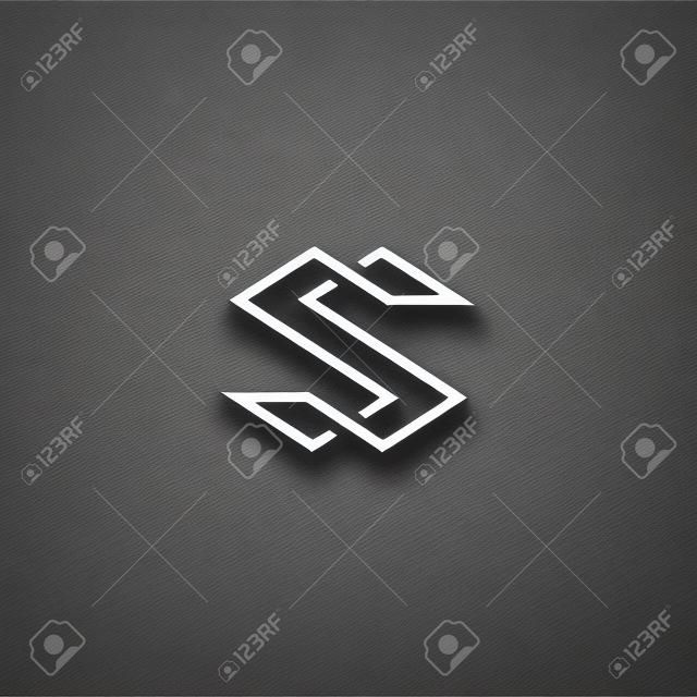 Буква S логотип монограмма, современный символ макет для бизнес-карты, перекрытие стиль