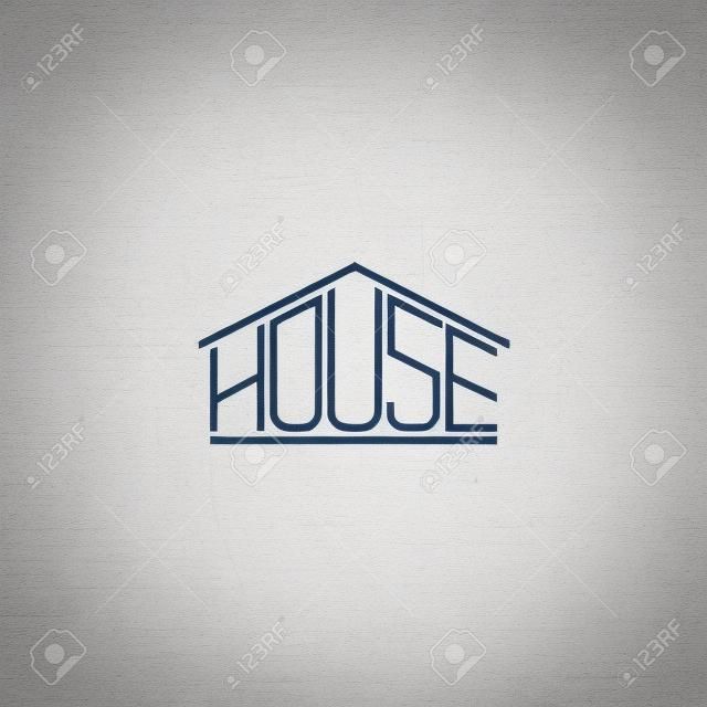 House hipster monogram lettering, graphic word t-shirt design element, creative idea real estate agency emblem
