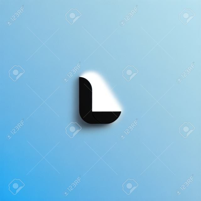 Buchstabe L Logo Mockup, glatte Linie schwarz-weiß Gradienten Monogramm, einfache Dekoration Typografie Design-Element, Initial für Visitenkarte Emblem