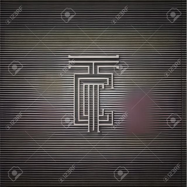 TC letras logotipo medieval monograma ilustração vetorial