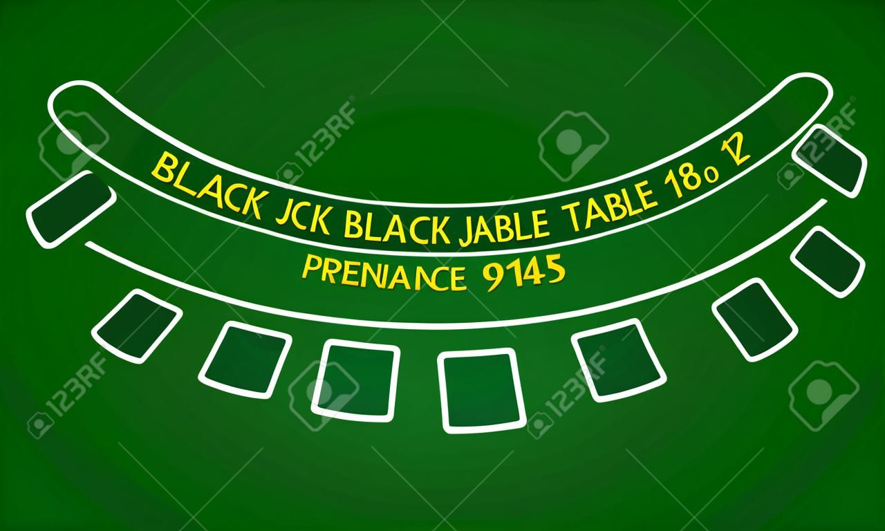 Table de black jack, illustration vectorielle
