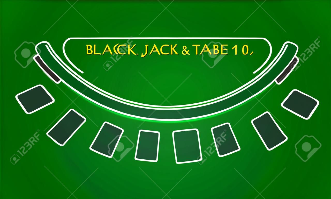 Black jack table, vector illustration
