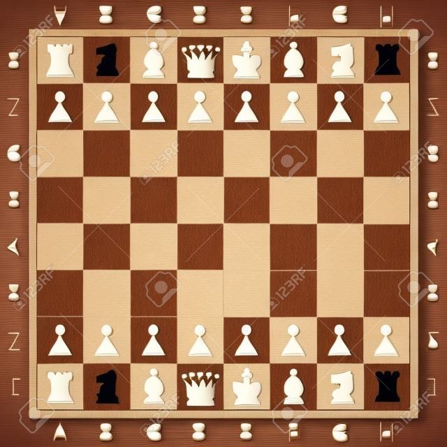 Chess Table online game app concept, strategy game Vector