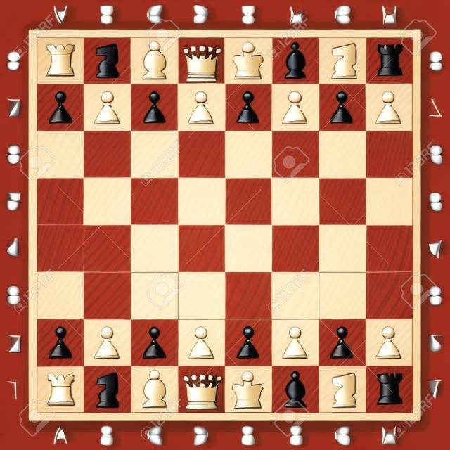 Concepto de aplicación de juego en línea de mesa de ajedrez, juego de estrategia Vector