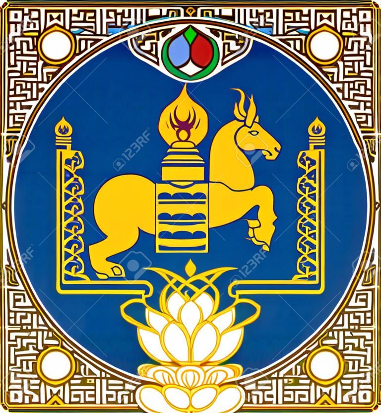 National coat of arms of Mongolia.