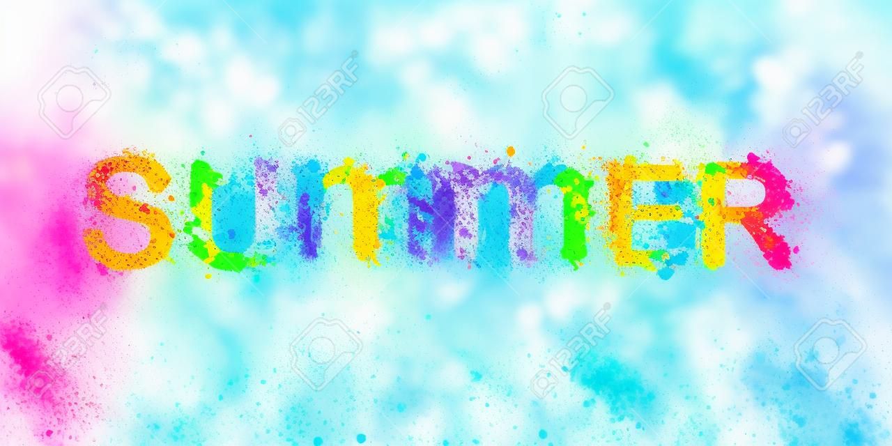 夏季。彩虹潑漆字